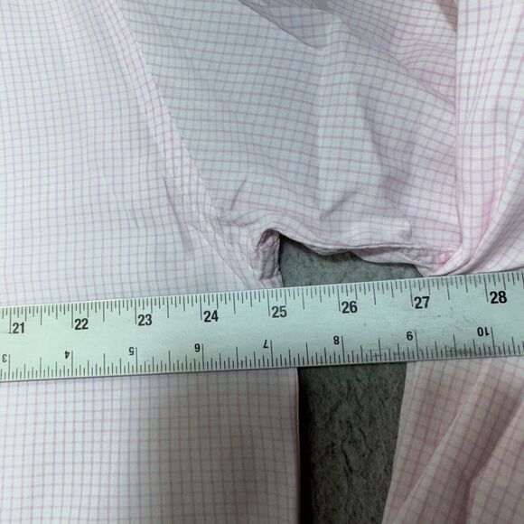 J Peterman Shirt Men 17.5 Graph Check Dress Barrel Cuff Casual Portugal 36.5 - Picture 9 of 16